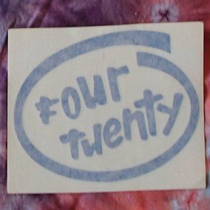 420 Vinyl Decal Hippie Stoner Inside Window fourtwenty Four Twenty Marijuana